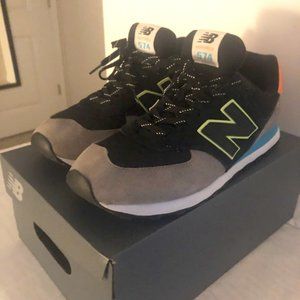 New Balance 574 Black/Paradise Pink/Grey Men's Shoes Size 12 Good Condition